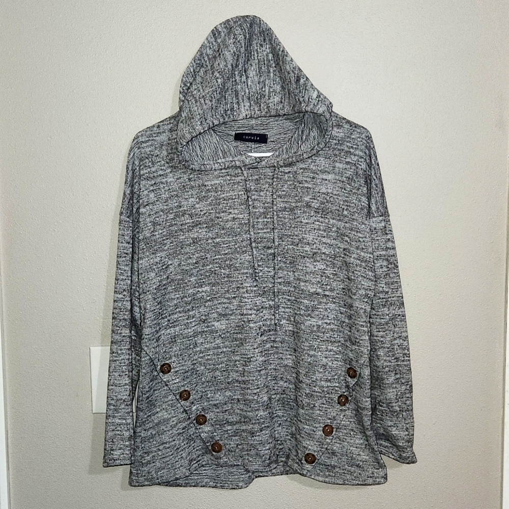 Womans knit hoodied sweater size Medium